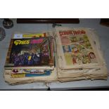 Various vintage comics, Giles cartoon annual etc
