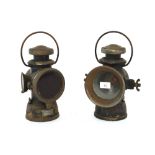 Two vintage Lucas "King of the Road" lamps