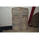 A pair of Antique French wooden louvre shutters