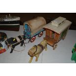 Two model gypsy caravans