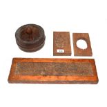 Three early wooden pastry moulds