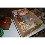 A box of various vintage toys and games etc.