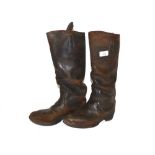 A pair of 19th Century Marshman's leather waders w
