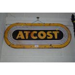 An "Atcost" enamel sign, 30ins x 12ins overall
