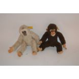 Two vintage Steiff monkeys with glass eyes