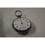 A silver cased pocket watch