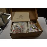 A box of stamps, a world mixture in packets etc. i