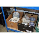 Two boxes of various china and glassware
