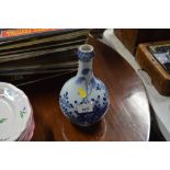 An oriental blue and white vase