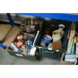 Two boxes of various kitchenalia and decorative ch