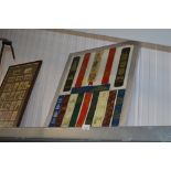 A framed collection of book marks