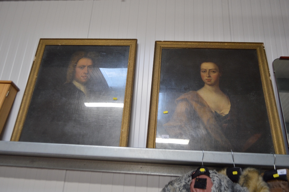 A pair of gilt framed 19th Century portrait oils "