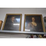 A pair of gilt framed 19th Century portrait oils "