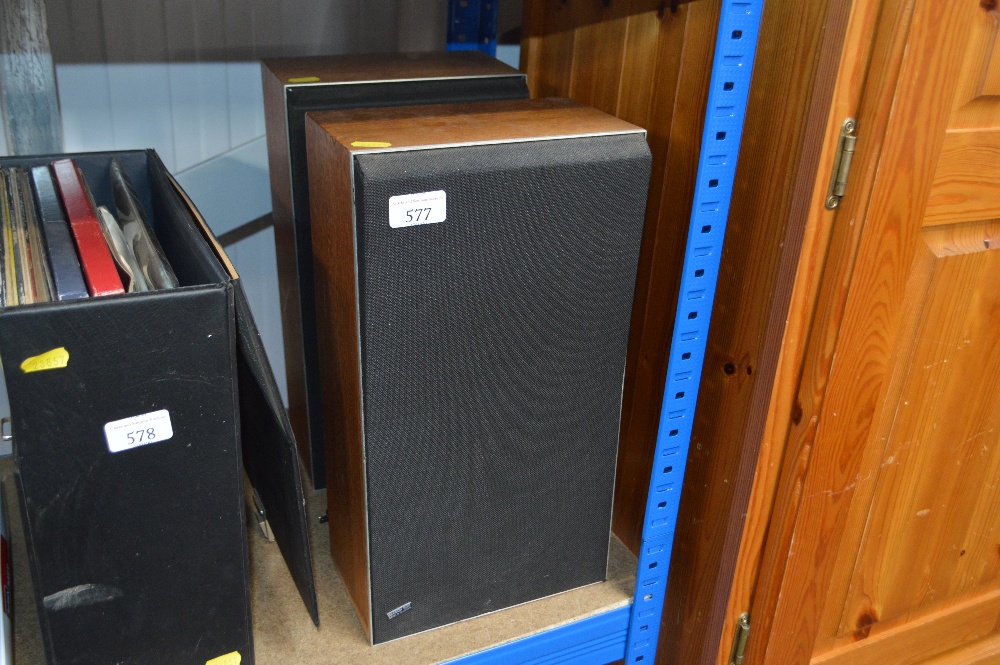 A pair of Bang & Olufsen speakers