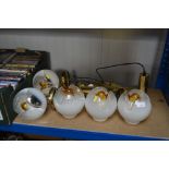 A quantity of light fittings and glass light shade