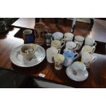A quantity of mostly commemorative mugs
