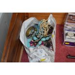 A quantity of various costume jewellery; beaded ne