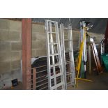 Two metal step ladders