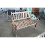 A teak garden bench