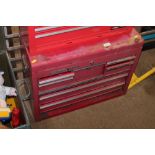 A metal multi drawer tool box