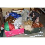 Two boxes of various dress dolls