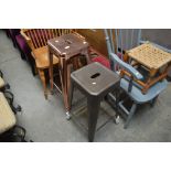 Two metal stools