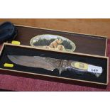A boxed hunting knife