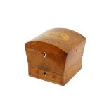 A 19th Century walnut and inlaid workbox, 23cm