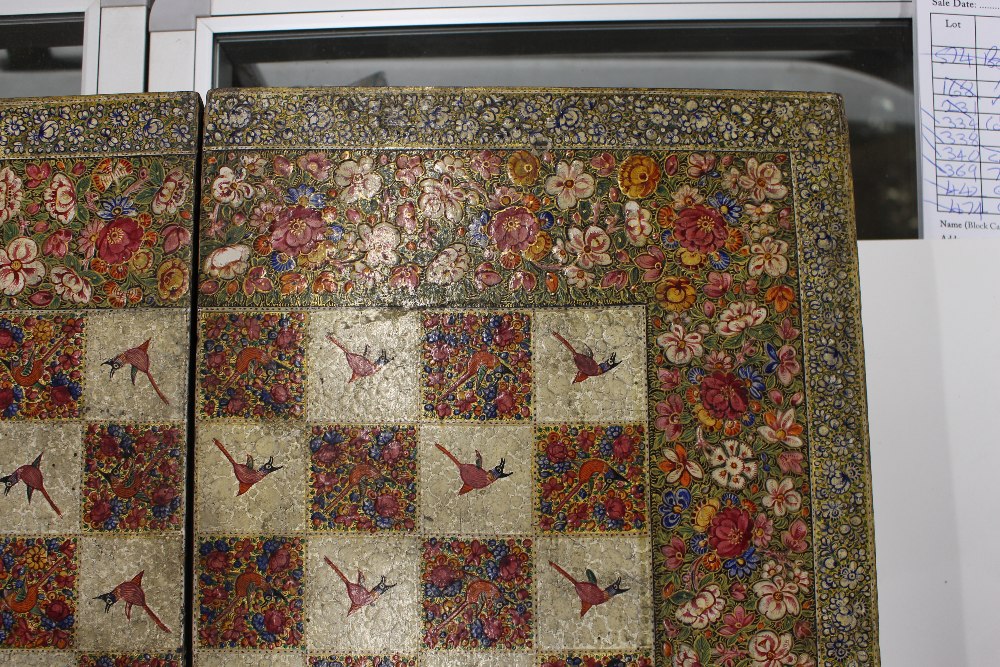 A very fine 19th Century folding chess/backgammon board, beautifully decorated together with two - Image 6 of 16