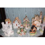 A collection of various Staffordshire and other pastille burner cottages, and gatehouses, (26)