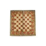 A very fine 19th Century folding chess/backgammon board, beautifully decorated together with two