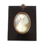Two 19th Century portrait miniatures, in ebonised and brass frames