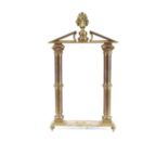 A 19th Century lacquered gilded metal Architectural frame, with angular pediment within twin