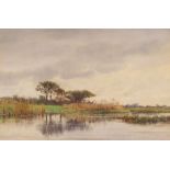 William Ayrton, 1861-1916, study of a rural river scene, signed watercolour, dated 1903, 37cm x