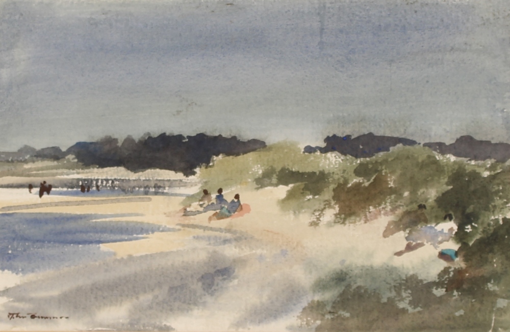 John Burman born 1936, study of Holkham Bay, Norfolk circa 1987, signed watercolour, 20cm x 30cm