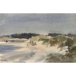 John Burman born 1936, study of Holkham Bay, Norfolk circa 1987, signed watercolour, 20cm x 30cm