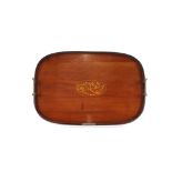 An Edwardian mahogany two handled tea tray, 53cm