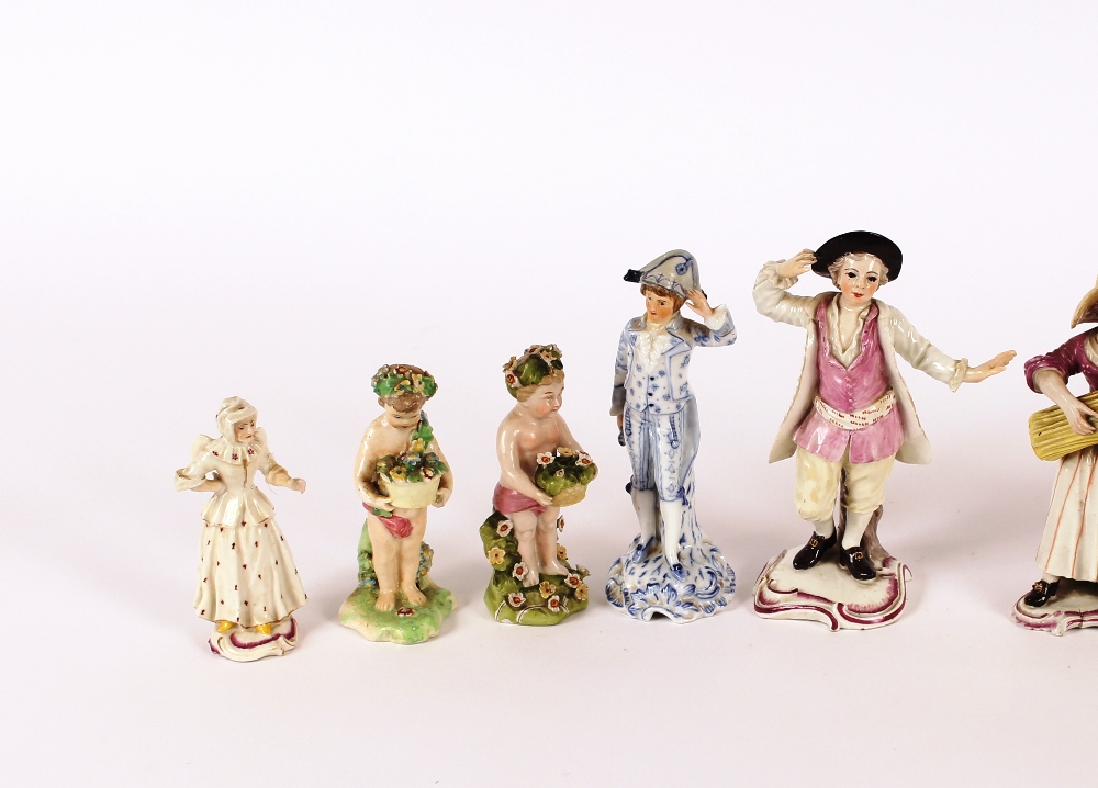 A collection of eleven English and Continental porcelain figures, some AF - Image 3 of 13