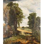 Arthur Reginald Andrews, after John Constable, expansive rural landscape with figures and sheep,