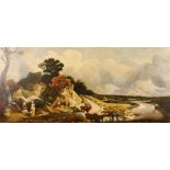 Arthur Reginald Andrews, after Thomas Gainsborough, view of Cornard Village, signed oil on board,