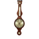 A 19th Century mahogany and boxwood strung banjo wheel barometer, 120cm