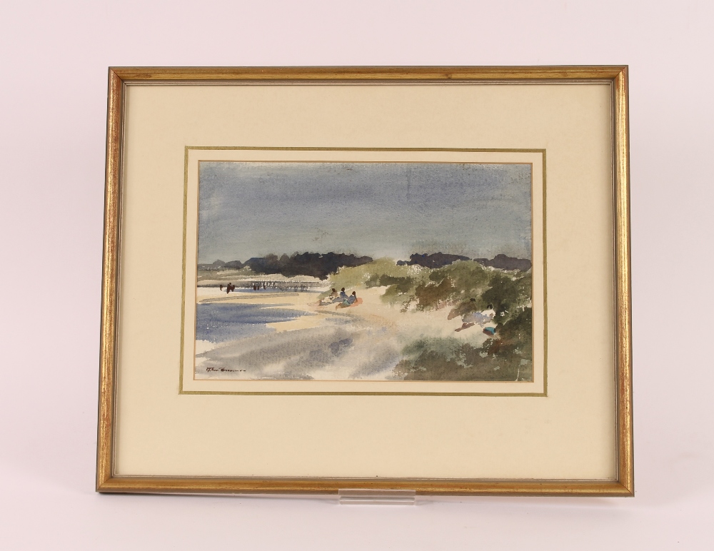 John Burman born 1936, study of Holkham Bay, Norfolk circa 1987, signed watercolour, 20cm x 30cm - Image 2 of 2