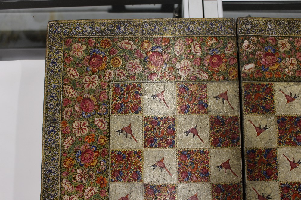 A very fine 19th Century folding chess/backgammon board, beautifully decorated together with two - Image 7 of 16