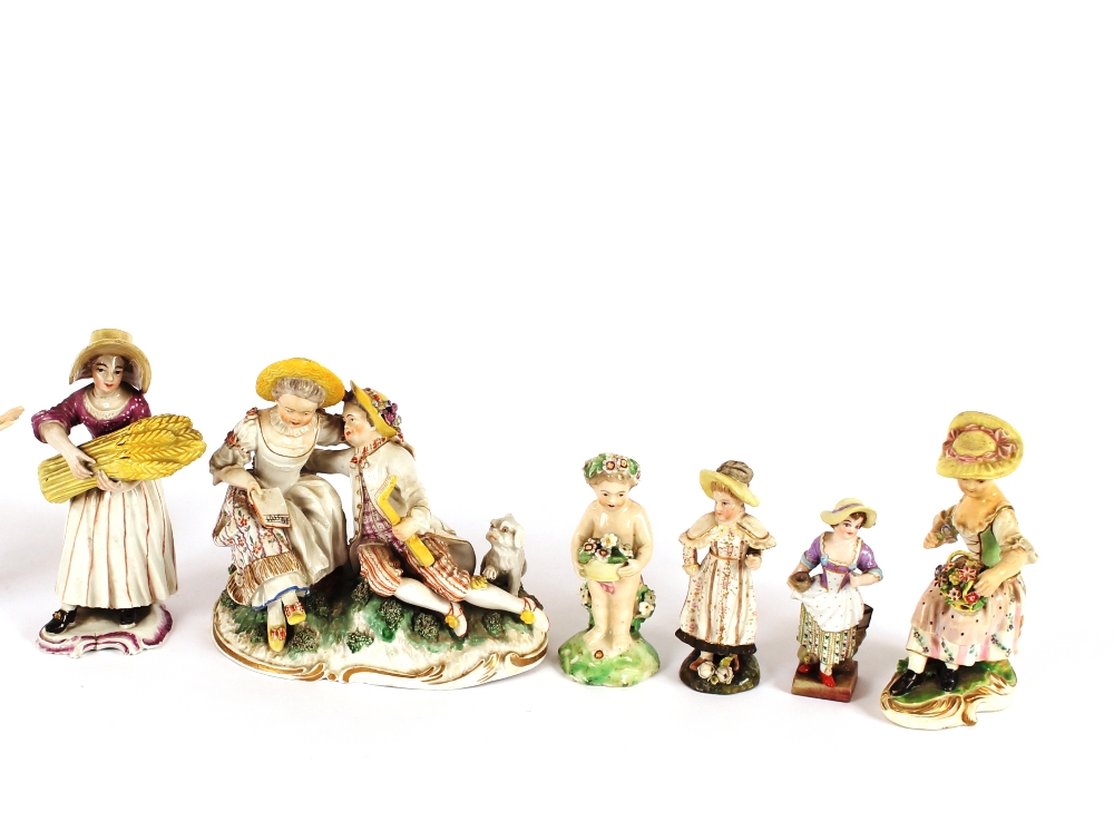 A collection of eleven English and Continental porcelain figures, some AF - Image 2 of 13