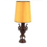 A Chinese bronze vase table lamp