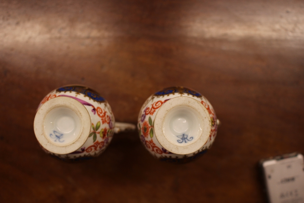 A 19th Century Dresden porcelain liqueur stand, decorated with port scenes, figures and foliate - Image 3 of 6