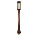 A 19th Century rosewood bow fronted cased stick barometer, by Troughton & Simms, London