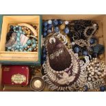 A quantity of various beads; costume jewellery etc.