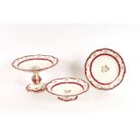 A 19th Century porcelain part dessert service, comprising 16 plates and 3 various comports, (some