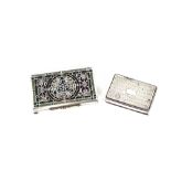 A Victorian silver vinaigrette; and a modern silver and enamel decorated patchbox, (2)